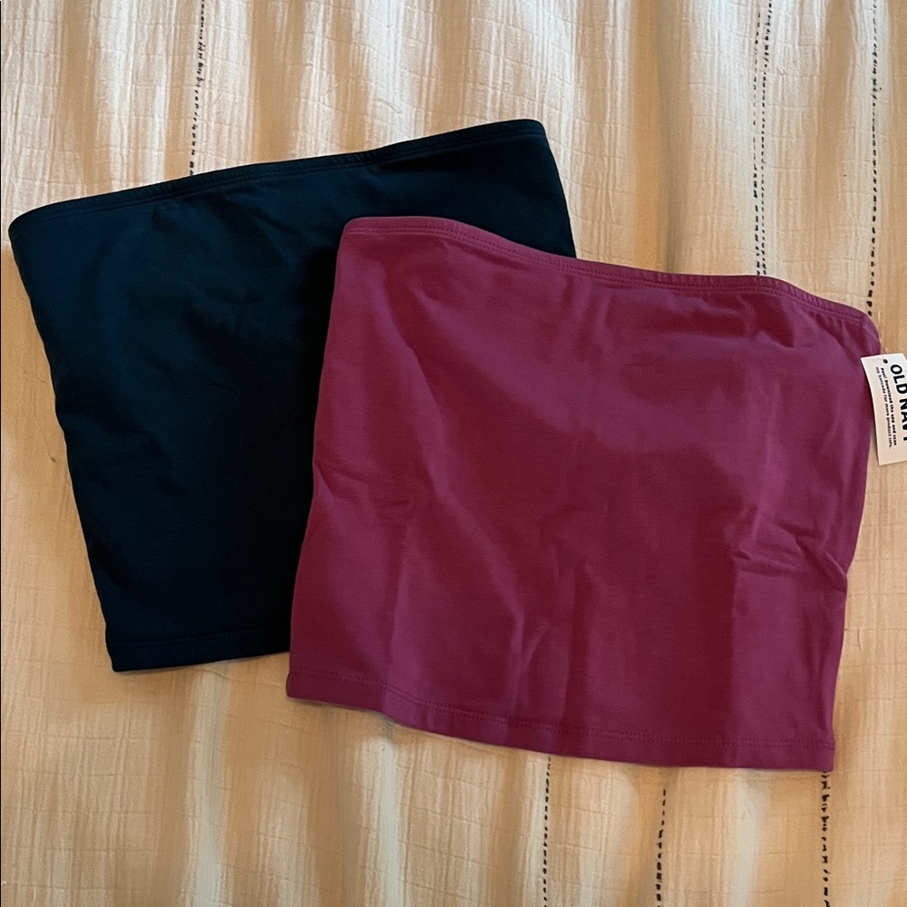 Old Navy Black and Burgundy Tube Tops